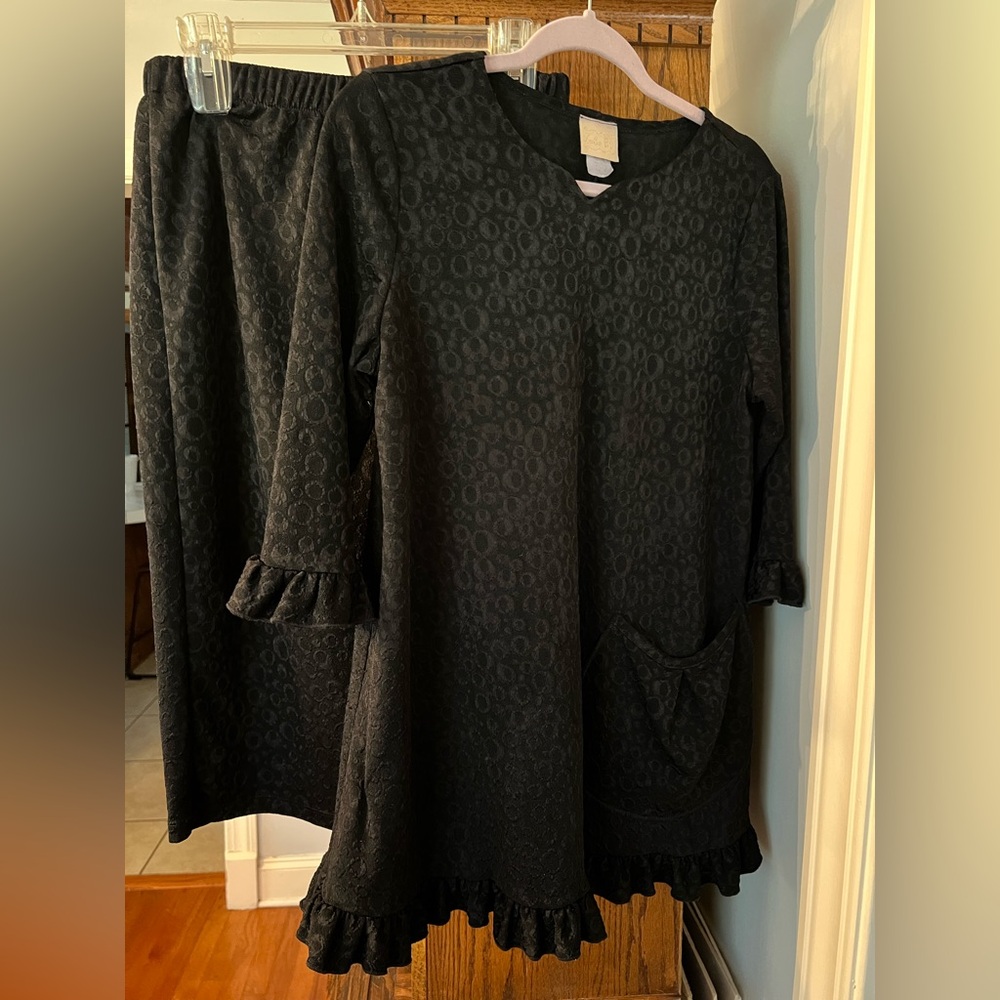 Zadie B’s tunic top & skirt set. Top is small. Skirt is large.